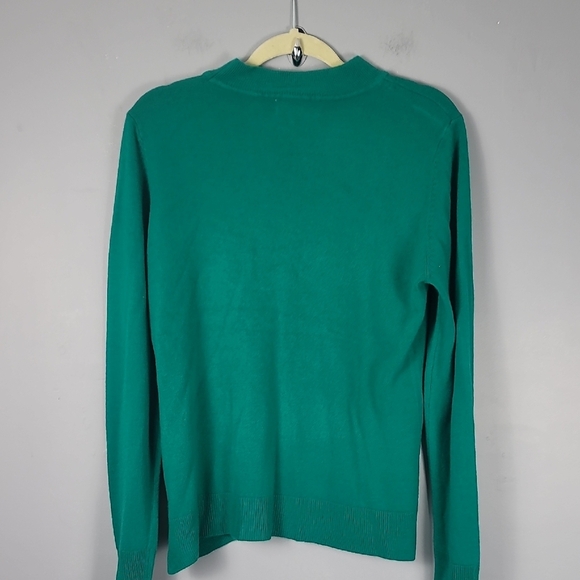 Carolyn Taylor Chic Pablo Pepper Green Button Mock Neck Sweater NEW - Picture 10 of 10